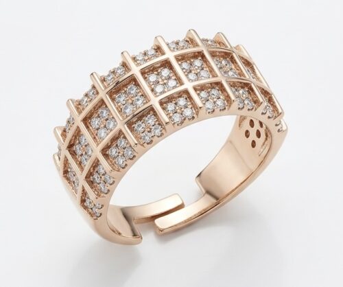 Üç Sıra Gri Taşlı Yüzük