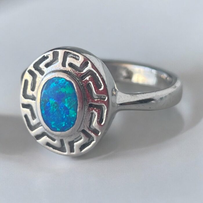 Mısır İşi Detaylı Opal Yüzük