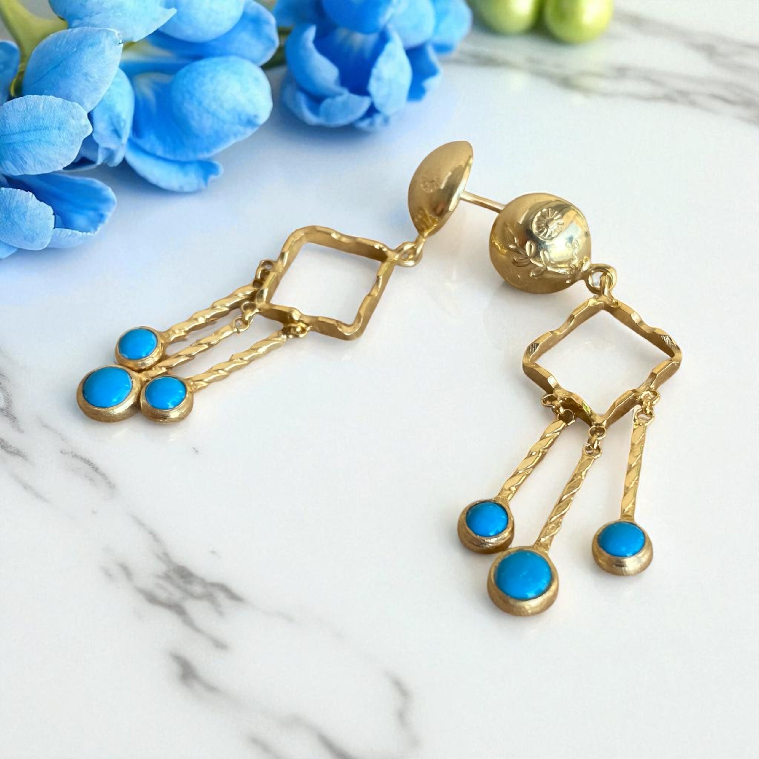 Çubuklu Firuze Küpe - Görsel 2