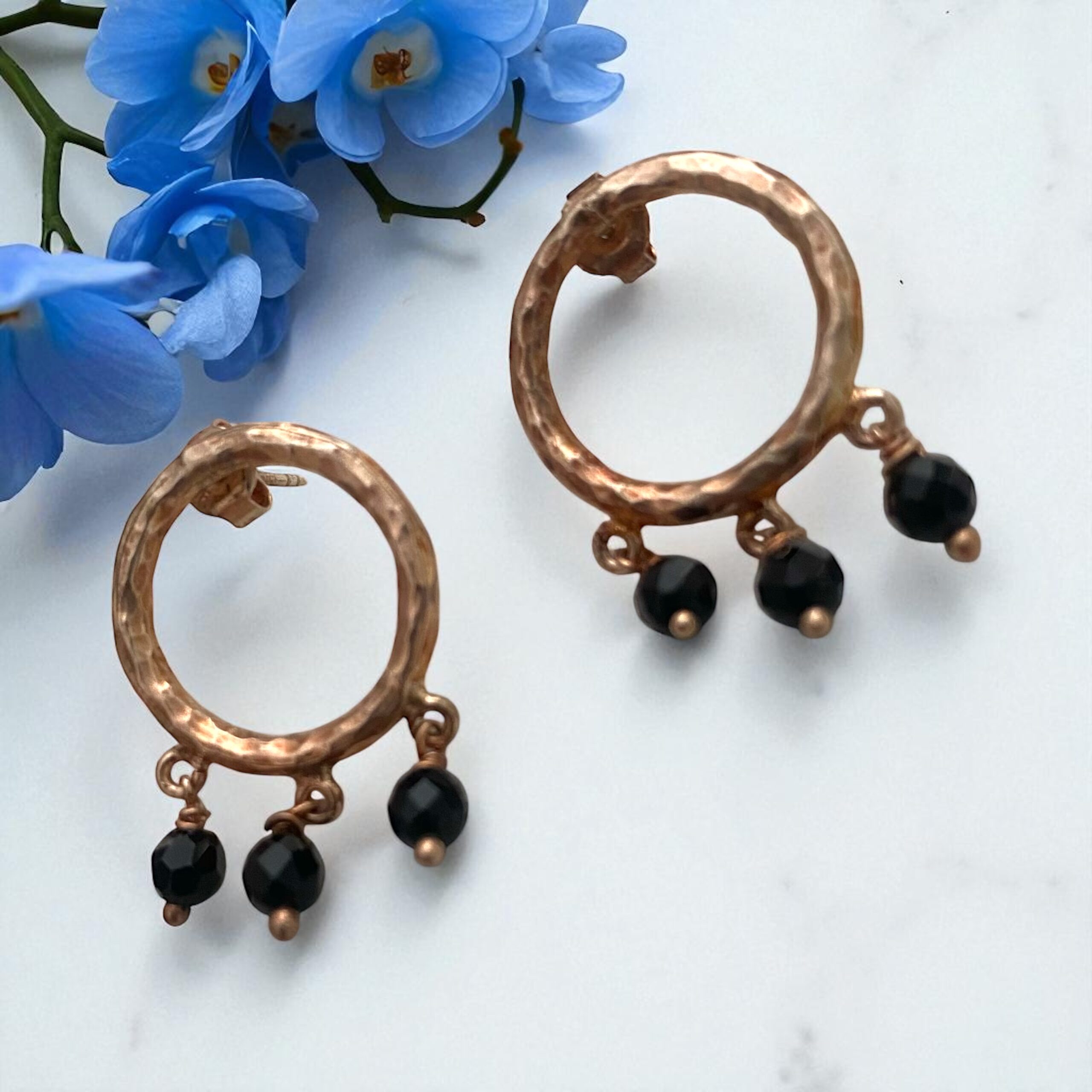 Taş Detaylı Daire Küpe - Görsel 2